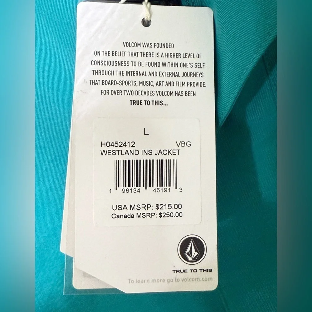 NEW Volcom Women's Westland Insulated Snowboard Ski Winter Hooded Jacket, L